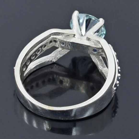 1.4 ct fancy blue moissanite diamond engagement,anniversary ring. lab made - Picture 4 of 4